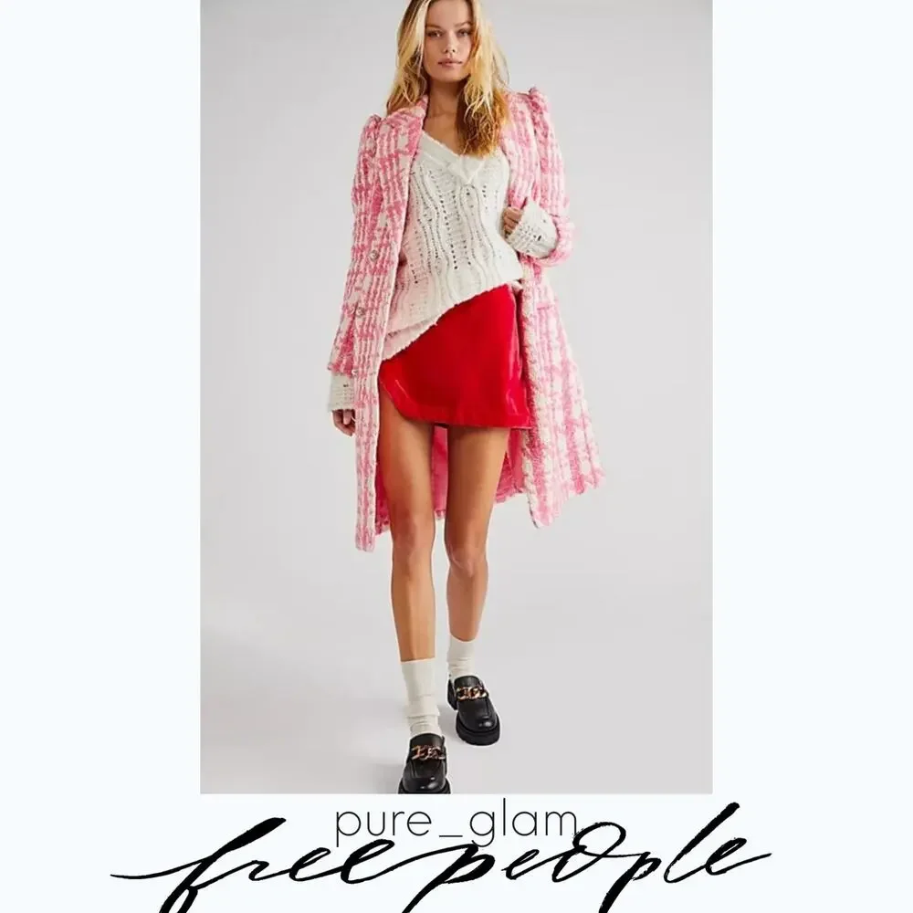 Free People velvet mini skirt